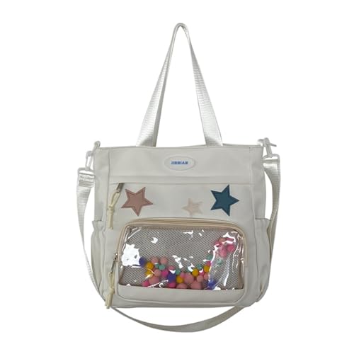 Limtula Transparente Tasche mit Fächern, durchsichtige Umhängetasche, Nylon, Crossbody-Tasche für den täglichen Gebrauch, weiß von Limtula