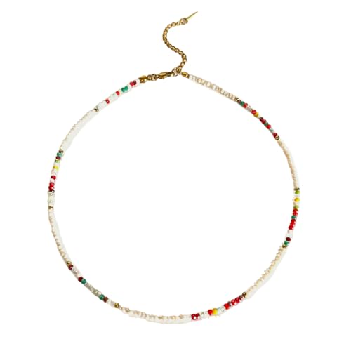 Limtula Trendige Acryl-Perlen-Halskette, Fisch-Anhänger, Schlüsselbeinkette, einzigartiges Design, Damen-Halskette, stapelbarer Halsschmuck von Limtula