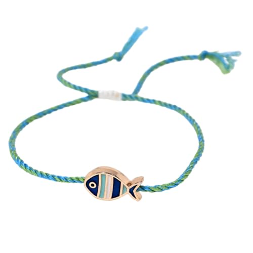 Limtula Verstellbarer Fischbrand Geflochtene Armbänder Mit Legierungsöl Pendellanter Leichtgewicht Stilvoller Schmuck Für Frauen Minimalistisch Einstellbares Kabelarmband von Limtula