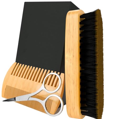 Man Beard Care Set Einfach Zu Bedienende Schere Bartbürste Bart Pflege Kits Pinsel Und Kamm Geschenkset Trimmwerkzeug Herren Bart Pfeife Set Man Rasierpinsel Bart Pinsel Schnurrbart Schere Schere von Limtula