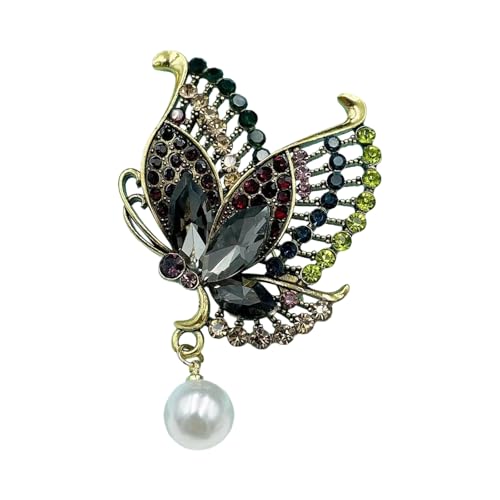 Mode Gradient Crystal Schmetterling Metall Brosche Mode Meldes Anlager Pin Kleidungszubehör Für Büroprofis Strassstiche Schmetterling Stift Kleid Accessoire von Limtula