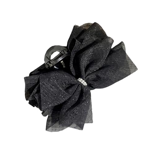 Modischer Netz-Tüll mit großen Schleifen, Greifclip, eleganter Retro-Pferdeschwanz, Haarnadel, Kopfschmuck, stilvolles Mädchen-Haar-Accessoire von Limtula