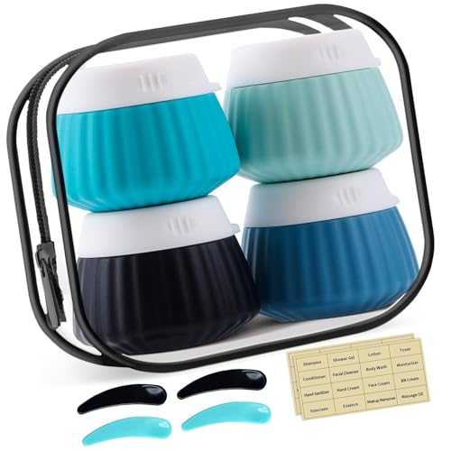 Reisebehälter Für Toilettenartikel Reiseflaschen Mit Klarem Beutel Und Lecksicher Silikon Reisegläser Für Kosmetische Handcreme von Limtula