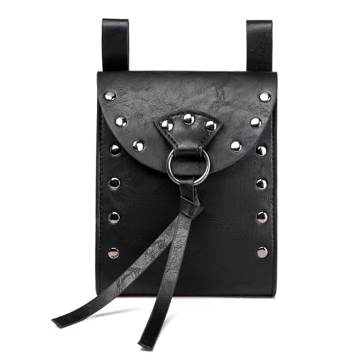 Renaissances Geldbörsen PU Leder Münztasche Mittelalter Würfel Tasche Hüfttasche Multifunktionale Kleingeld Geldbörse Gürteltasche für Erwachsene, Fbg319bk von Limtula