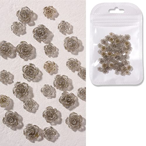 Rose Blumennagel Art Abziehbilder Harz Camellia Nagel Strassdekorationen Für Frauen Manicures Schmuck Schmuck von Limtula