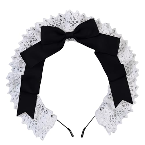 Schleifenhaarband, weiche Spitze, Schleife, Stirnbänder für Damen und Mädchen, Haar-Accessoires, perfekt für Party und Cosplay, niedliche Stirnbänder von Limtula