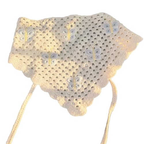 Schmetterlings-Haarband, Kopftuch, handgefertigt, elegant, bunt, gestrickt von Limtula