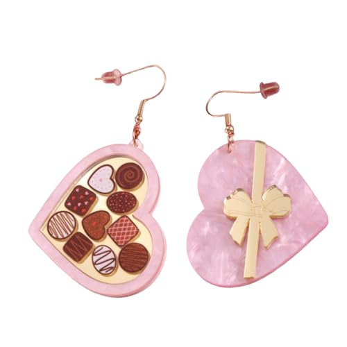 Schokoladengeschenkschachtel Herzohrringe Mit Bowknot Trendy Frauen Ohrohrschstene Valentinstag Schmuck Stilvoller Jubiläum Geschenk Valentinstag Schmuck von Limtula
