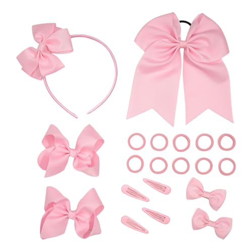 Schul-Haarschmuck-Set für kleine Teenager, Mädchen, Uniform-Haarschleifen-Set mit Clips, Stirnbändern und Pferdeschwanz-Haltern von Limtula