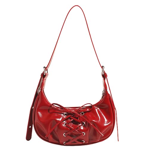 Schultertasche, Leder-Handtaschen, Abend-Clutches, Geldbörse, PU-Leder, Schultertasche, trendige Unterarmtasche für Damen und Mädchen, rot, One Size Schultertasche, Leder-Handtaschen, Abend-Clutches, Geldbörse, PU-Leder, Schultertasche, trendige Unterarmtasche für Damen und Mädchen, rot, One Size von Limtula