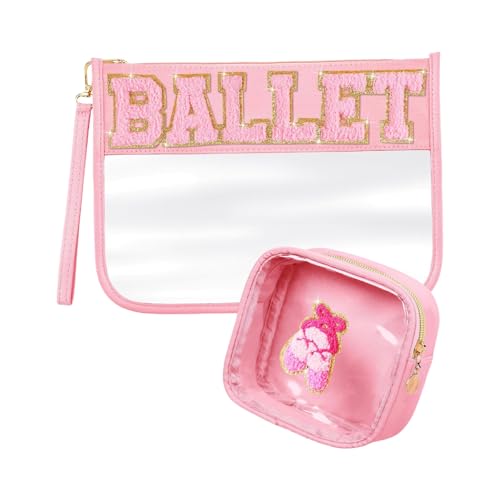 Set mit 2 stilvollen Buchstaben-Kosmetiktaschen für Damen und Mädchen, mit stabilem Reißverschluss, modisches Accessoire für den täglichen Gebrauch, a von Limtula