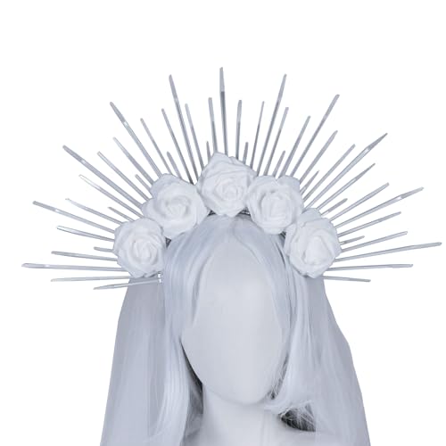 Stirnband für Frauen mit Schleier Tiaras Hairhoop Elegantes Haarband Frauen Barockstil Kopfbedeckung Hochzeit Kopfschmuck Elegante Kopfbedeckung von Limtula