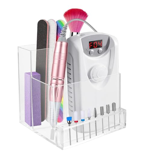 Transparenter Nagelbohrmaschinen-Halter, 10 Löcher, Acryl-Bithalter für professionellen Organizer, Maniküre-Werkzeug, Aufbewahrungsbox von Limtula
