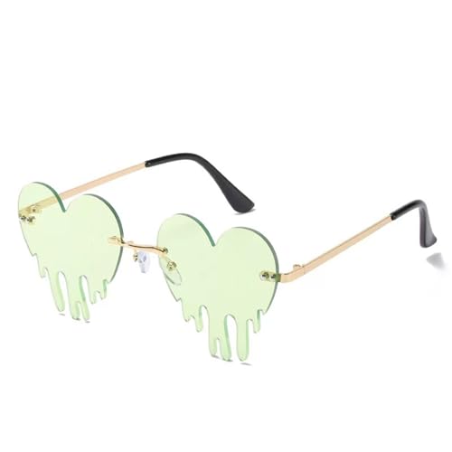 Tropfende Sonnenbrille in Herzform für Damen und Jugendliche, modische randlose Veranstaltungsbrille für Musikfestival und Nachtveranstaltungen, Musikfestival Tropfende Sonnenbrille in Herzform für Damen und Jugendliche, modische randlose Veranstaltungsbrille für Musikfestival und Nachtveranstaltungen, Musikfestival von Limtula