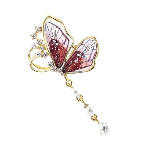 Vielseitiger Butterfly Quasten Accessoire Moderne Waterdrops Inspirierte Stabiler Legierungsbrosche Für Lässige Formelle Verschleiß Schmetterling Quasten Brosche von Limtula