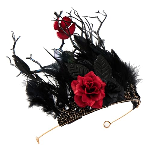 Vintage-Blumen-Zweig-Stirnband, verstellbar, Vintage-Stil, königlicher Kopfschmuck für Damen, modische Haarteile, Party-Kopfbedeckung von Limtula