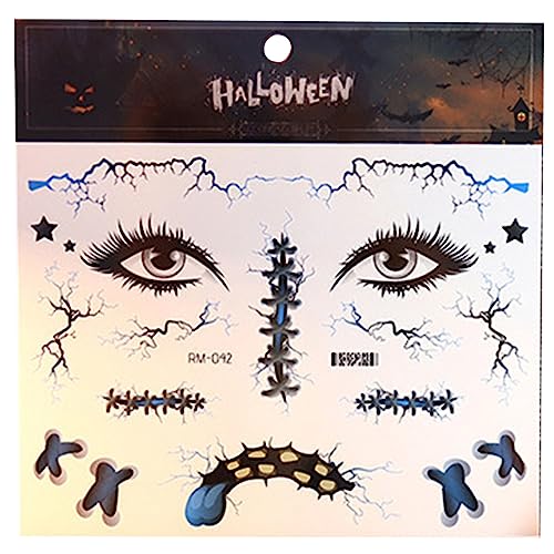 Wasserdichtes Halloween Kostüm Temporärer Tattoosstickere Gesicht Make Up Realistische Spiders Design Fakestattoos Aufkleber von Limtula