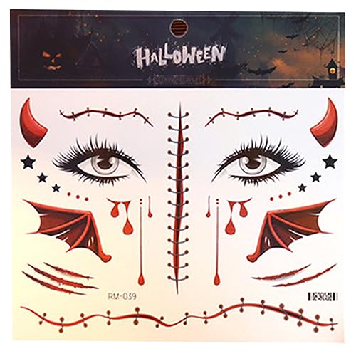Wasserdichtes Halloween Kostüm Temporärer Tattoosstickere Gesicht Make Up Realistische Spiders Design Fakestattoos Aufkleber von Limtula