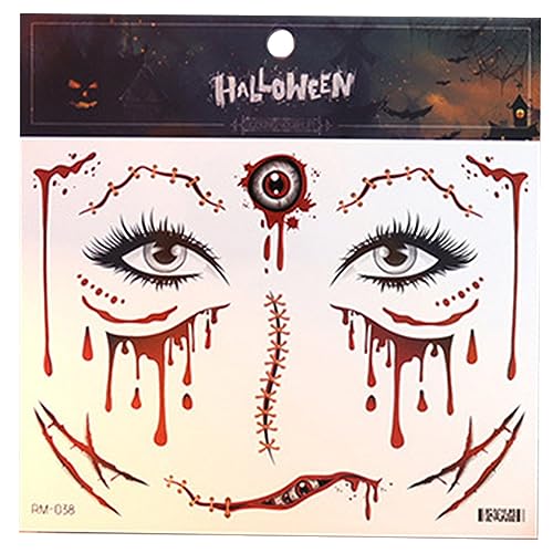 Wasserdichtes Halloween Kostüm Temporärer Tattoosstickere Gesicht Make Up Realistische Spiders Design Fakestattoos Aufkleber von Limtula