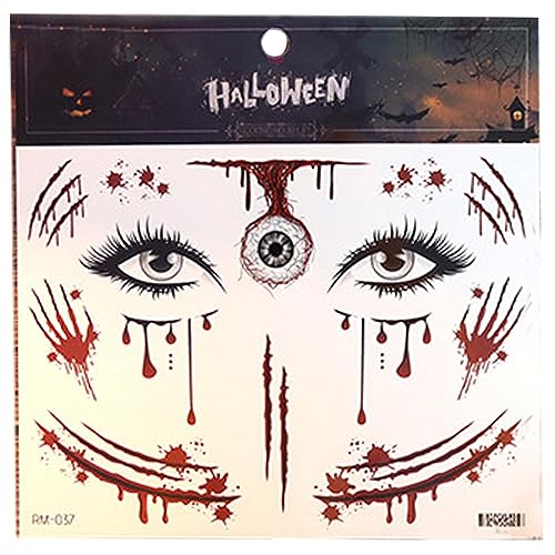 Wasserdichtes Halloween Kostüm Temporärer Tattoosstickere Gesicht Make Up Realistische Spiders Design Fakestattoos Aufkleber von Limtula