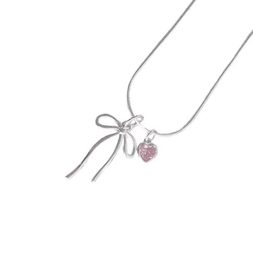 Zarte Herz-Schleifen-Halskette aus robusten Legierungsmaterialien für eleganten Look, Freizeitkleidung, stilvolle Outfits, Legierungs-Halskette Zarte Herz-Schleifen-Halskette aus robusten Legierungsmaterialien für eleganten Look, Freizeitkleidung, stilvolle Outfits, Legierungs-Halskette von Limtula