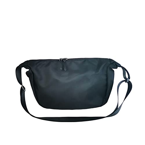 Lin’s Liliana Damen Umhängetasche aus Nylon 30×21×11, Sporttasche Schultertasche Shoulder Bag wasserdicht leicht (Schwarz) von Lin's Liliana