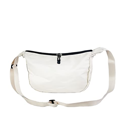 Lin’s Liliana Damen Umhängetasche aus Nylon 30×21×11, Sporttasche Schultertasche Shoulder Bag wasserdicht leicht (Weiß) von Lin's Liliana