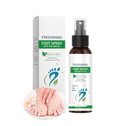 100ml Foot Spray with Tea Tree Oil Fast-Acting Care for Athlete’s Foot, Odor Control Cracked Heel Relief Natural Deodorizer for Men Women Refreshing Sanitizer Spray (1PCS) von LinBomZony