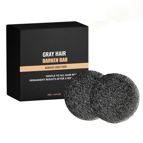 Gray Hair Reversed Bar -Natured Black Soap for Gray Hair Coverage, Darkening Shampoo Soap for Men Women, Hydrating Moisturizing with Vegan Ingredients, pH Balanced Hair Care 2 Pack (2 STÜCKE) von LinBomZony