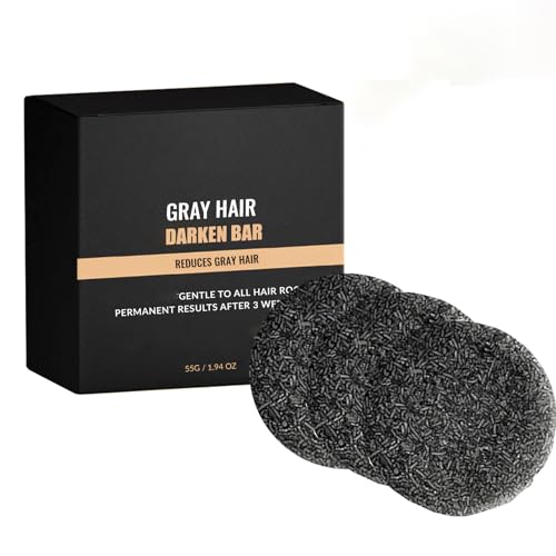 Gray Hair Reversed Bar -Natured Black Soap for Gray Hair Coverage, Darkening Shampoo Soap for Men Women, Hydrating Moisturizing with Vegan Ingredients, pH Balanced Hair Care 2 Pack (3 STÜCKE) von LinBomZony
