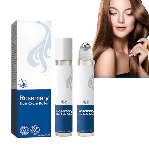 Ingwer-Rosmarin-Haarserum Roll-On, Haarfollikelbehandlung für Männer und Frauen, Kopfhautpflege-Essenz zur Stärkung der Strähnen, Erhöhung der Dicke, Ernährung der Wurzeln mit sauberem (2PCS) von LinBomZony