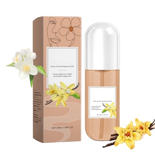 Vanille duftender Körpernebel für Frauen - Langanhaltendes Duftspray mit süßem Vanillearoma, feuchtigkeitsspendendes Haut- und Haarparfüm in Reisegröße, alkoholfreie sanfte Mischung (1PCS) von LinBomZony