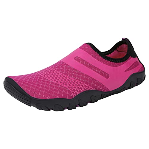 Damen Badeschuhe rutschfeste Schnelltrocknende Leicht Wasserschuhe Schwimmschuhe Aquaschuhe Strandschuhe Surfschuhe für Beach Pool Surfen Yoga Barfußschuhe Traillaufschuhe Fitnessschuhe von LinRim