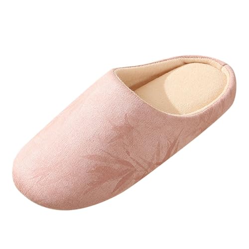 Damen Hausschuhe Leichte & Geräuschlose Slippers Weich Bequem Rutschfest Pantoffeln Bequem Winter Warme Baumwollpantoffeln Pantoletten mit Rutschfester Gummisohle von LinRim