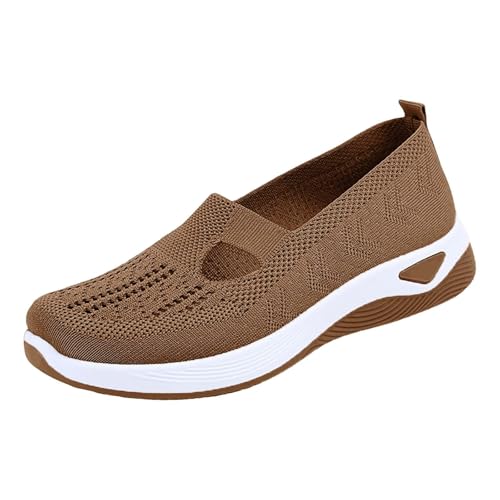 Damen Slip On Sneaker Memory Foam Turnschuhe Sportschuhe Bequeme Schlupfschuhe Atmungsaktiv Turnschuhe Leicht Mesh Walkingschuhe Sandalen Freizeitschuhe Loafers von LinRim