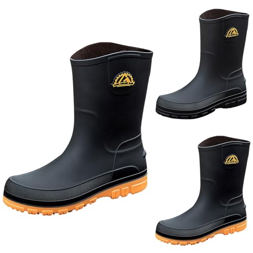 Gummistiefel – Halbhohe Regenstiefel für Herren – Wasserdicht, Leicht, Komfortabel – Rain Boots – Gartenstiefel – Angelstiefel – Gartenschuhe von LinRim