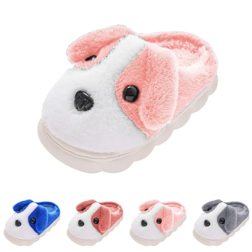 Hausschuhe Kinder Junge Mädchen Damen Weich Bequem Memoryschaum Rutschfest Pantoffeln Hund Haus Plüsch Tier Winter Warme Slipper drinnen und draußen von LinRim
