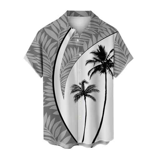 Hawaii Hemd MäNner Kurzarm Hemd Funky Sommerhemd Casual Strandhemd Button Down Freizeithemden Hawaii Urlaub Shirt Print Hawaiian Shirts Short Sleeve Casual Beach Shirts von LinRim
