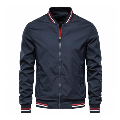 Herren Bomber Jacket Bomberjacke Leichte Übergangsjacke Fliegerjacke Windbreaker Übergangsjacke Bomberjacke Stehkragen Baseball Blouson einfarbig Dünne Bomberjacke Sommerjacke von LinRim