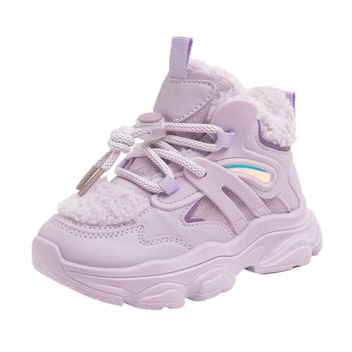 Kinder Sneaker Mädchen Sportschuhe Winterschuhe Warm Gefütterte Winterboots Outdoor rutschfest Turnschuhe Laufschuhe Atmungsaktiv Leicht Sportschuhe Freizeit Walkingschuhe Running Shoes von LinRim