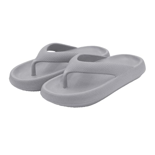 LinRim Badeschuhe Damen Herren Badeschlappen rutschfest Hausschuhe Badelatschen Pantoletten Sommer Cozy Schlappen Dickere Sohle Zehentrenner Superweiche Flip Flops Wolken Sandale von LinRim