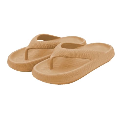 LinRim Badeschuhe Damen Herren Badeschlappen rutschfest Hausschuhe Badelatschen Pantoletten Sommer Cozy Schlappen Dickere Sohle Zehentrenner Superweiche Flip Flops Wolken Sandale von LinRim