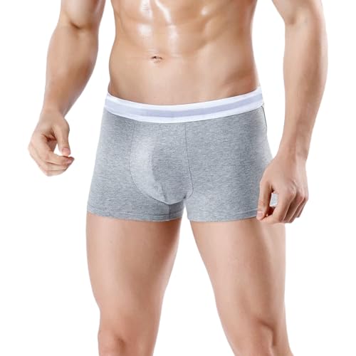 LinRim Boxershorts Herren Baumwolle Unterhosen Herren ohne einschneidenden Gummibund Männer Ohne Kratzenden Zettel Retroshorts Unterwäsche Boxer Atmungsaktiv und Weiche Herrenunterwäsche von LinRim