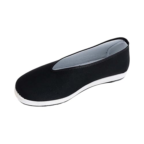 Chinesische Kung Fu Turnschuhe traditionelle Peking-Stil Schuhe Gummisohle Unisex Slip On Sneaker ohne schnürsenkel Sportschuhe Walkingschuhe Straßenlaufschuhe atmungsaktiv Slipper von LinRim