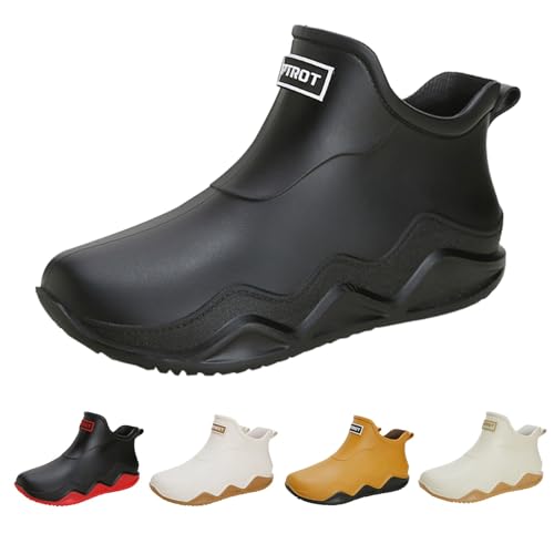 LinRim Gartenschuhe Unisex Gummistiefel Regenstiefel Kurzschaft Gummistiefel Halbhoch Gummistiefeletten Kurze rutschfeste Regenschuhe Grundlegend Wasserdicht Atmungsaktiv Stiefeletten von LinRim