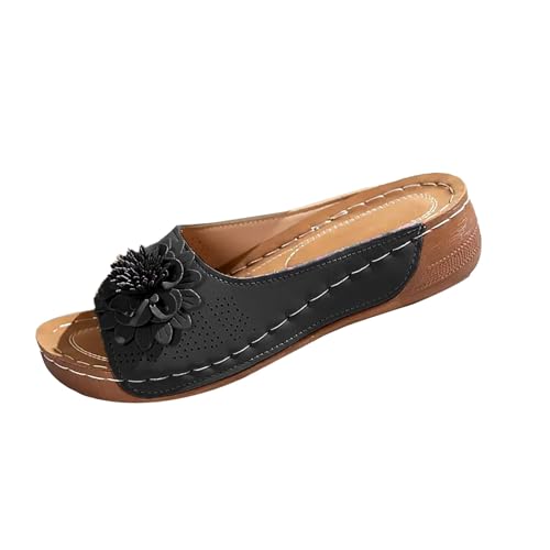 LinRim Sandalen Damen Sommer Elegant Hausschuhe Bequem Keilsandalen Blumen Strandsandalen Sommerschuhe 2025 Orthofit Slipper Latschen Schlappen Offene Schuhe Pantoletten Plateau Bohemian LinRim Sandalen Damen Sommer Elegant Hausschuhe Bequem Keilsandalen Blumen Strandsandalen Sommerschuhe 2025 Orthofit Slipper Latschen Schlappen Offene Schuhe Pantoletten Plateau Bohemian von LinRim