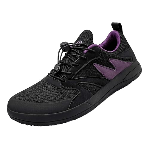 LinRim Schuhe Mit Damen Männer Flache Leichte Mesh Atmungsaktive Einfarbig Damenschuhe Weite H (Black, 46) von LinRim