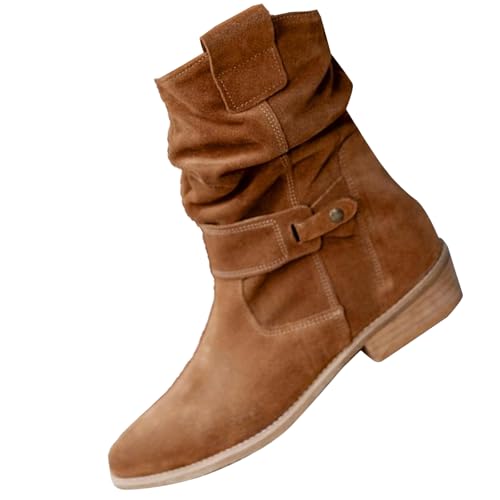 LinRim Stiefeletten Damen Elegant Wildleder Halbstiefel Spitz Schlupfschuhe Stiefel Mit Schnalle Kurzstiefel Cowboystiefel Halbhohe Bequemer Absatz Ankle Boots Westernstiefel LinRim Stiefeletten Damen Elegant Wildleder Halbstiefel Spitz Schlupfschuhe Stiefel Mit Schnalle Kurzstiefel Cowboystiefel Halbhohe Bequemer Absatz Ankle Boots Westernstiefel von LinRim