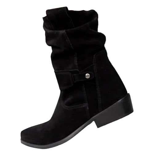 LinRim Stiefeletten Damen Elegant Wildleder Halbstiefel Spitz Schlupfschuhe Stiefel Mit Schnalle Kurzstiefel Cowboystiefel Halbhohe Bequemer Absatz Ankle Boots Westernstiefel LinRim Stiefeletten Damen Elegant Wildleder Halbstiefel Spitz Schlupfschuhe Stiefel Mit Schnalle Kurzstiefel Cowboystiefel Halbhohe Bequemer Absatz Ankle Boots Westernstiefel von LinRim
