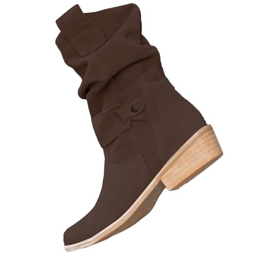 LinRim Stiefeletten Damen Klassisch Wildleder Halbstiefel Spitz Schlupfschuhe Stiefel Mit Schnalle Kurzstiefel Übergangsstiefel Halbhohe Ankle Boots Bequemer Westernstiefel Cowboystiefel LinRim Stiefeletten Damen Klassisch Wildleder Halbstiefel Spitz Schlupfschuhe Stiefel Mit Schnalle Kurzstiefel Übergangsstiefel Halbhohe Ankle Boots Bequemer Westernstiefel Cowboystiefel von LinRim